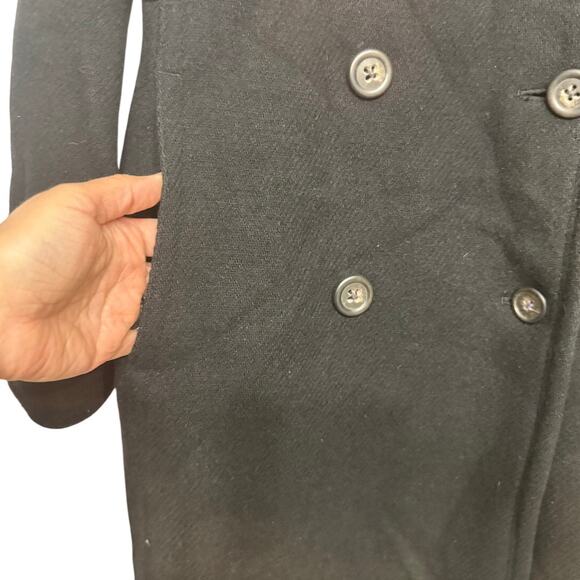 J.Crew Women’s Black Wool Blend Peacoat Coat Size 12 Double Breasted (No Belt) - Picture 4 of 6